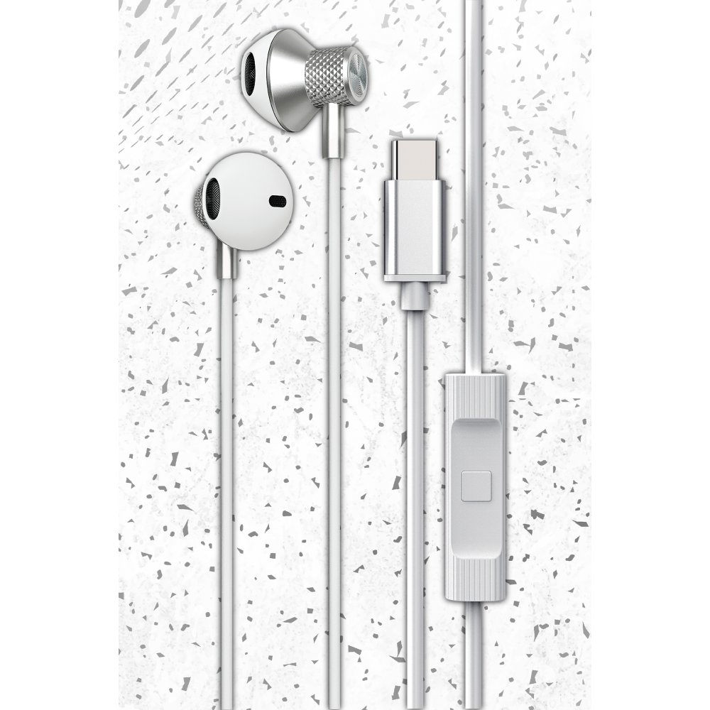 Newface LS-730 1.2M iPhone 15 Serisi ile Uyumlu Type-C Kablolu Kulaklık - Yeşil