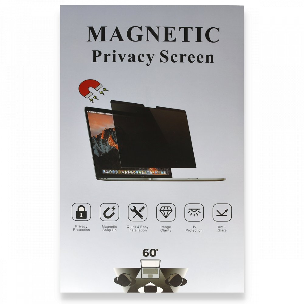Newface Macbook Pro 13 2020 Macbook Manyetik Hayalet Ekran Koruyucu - Siyah