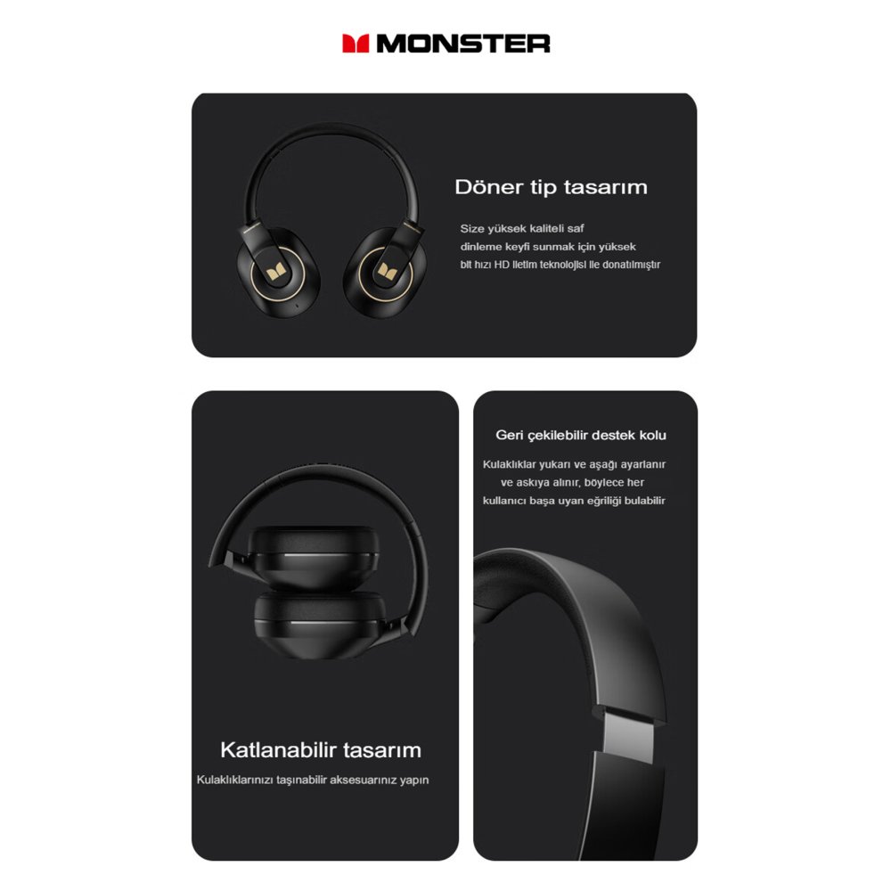 Newface Monster XKH01 Kulak Üstü Kablosuz Kulaklık - Beyaz