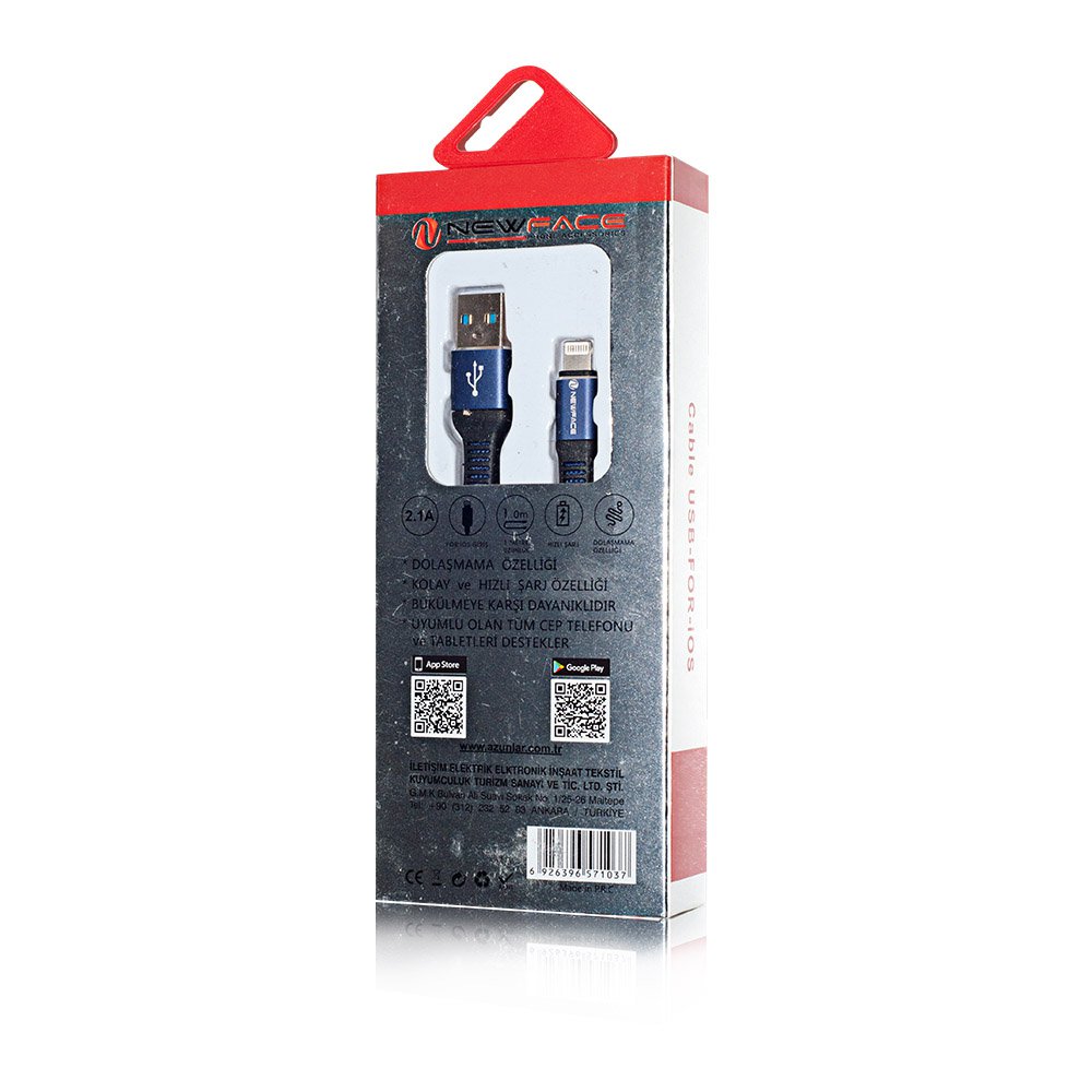 Newface NF019 Lightning Kablo iphone Uyumlu - Mavi