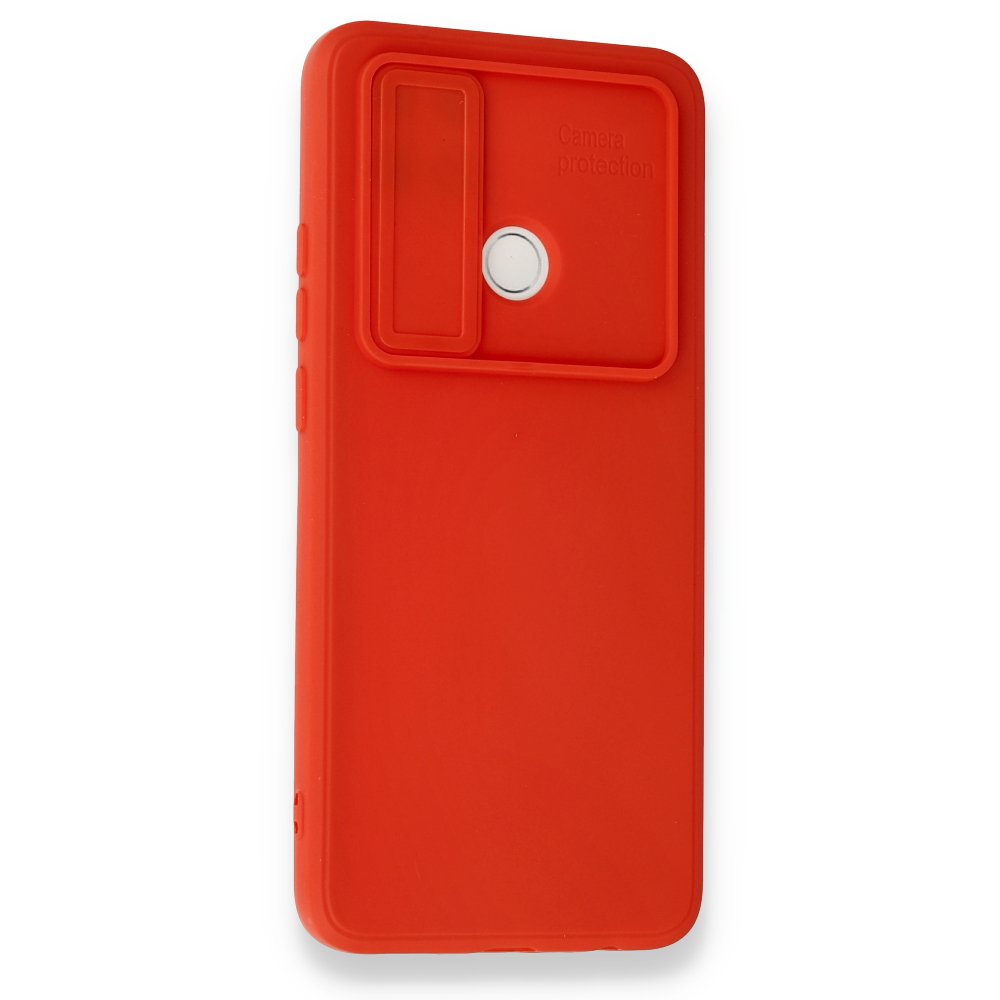 Newface Oppo A15S Kılıf Color Lens Silikon - Kırmızı