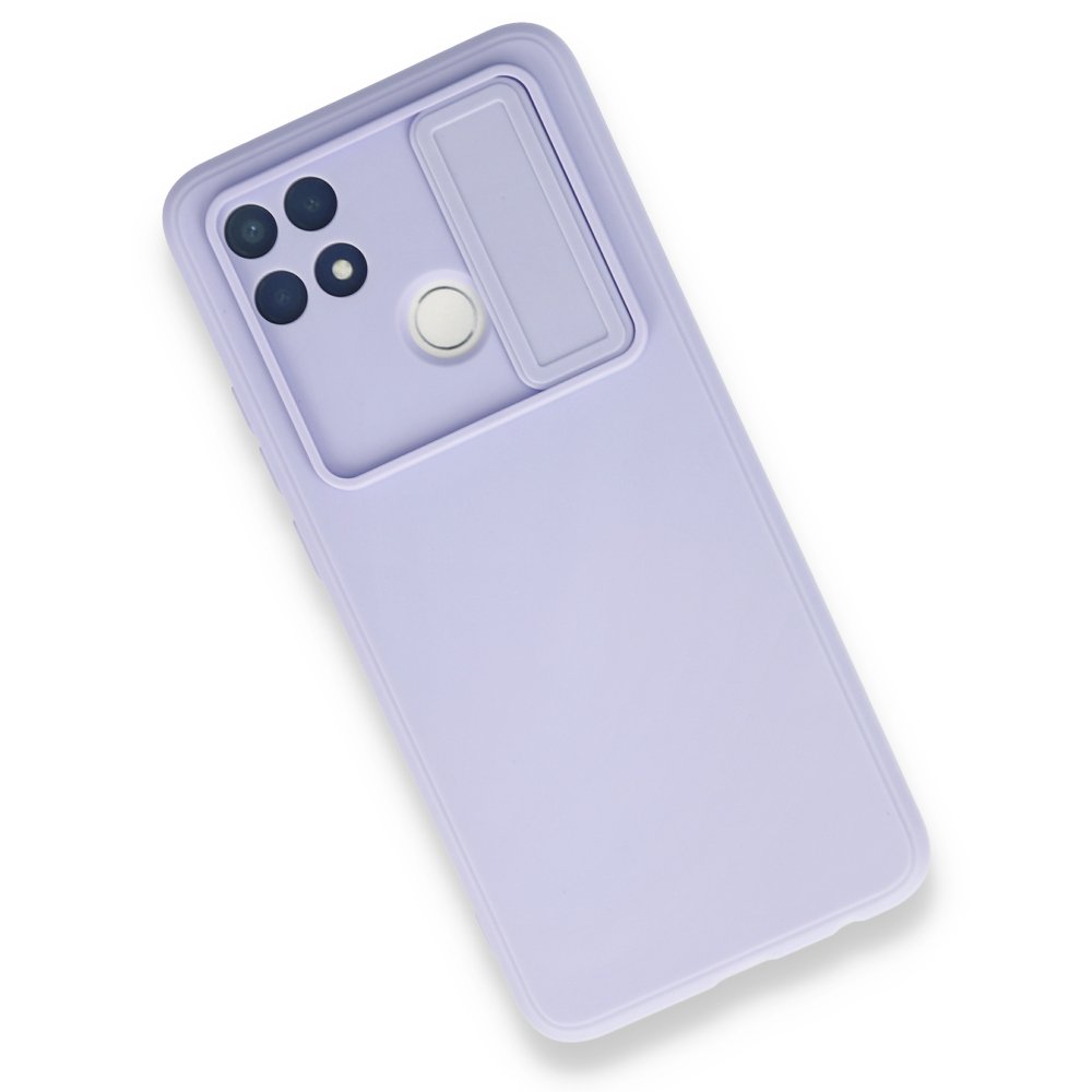 Newface Oppo A15 Kılıf Color Lens Silikon - Mor