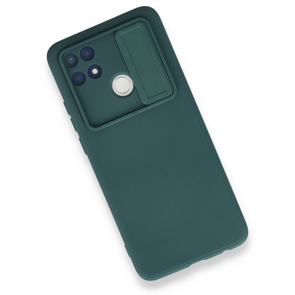 Newface Oppo A15 Kılıf Color Lens Silikon - Yeşil