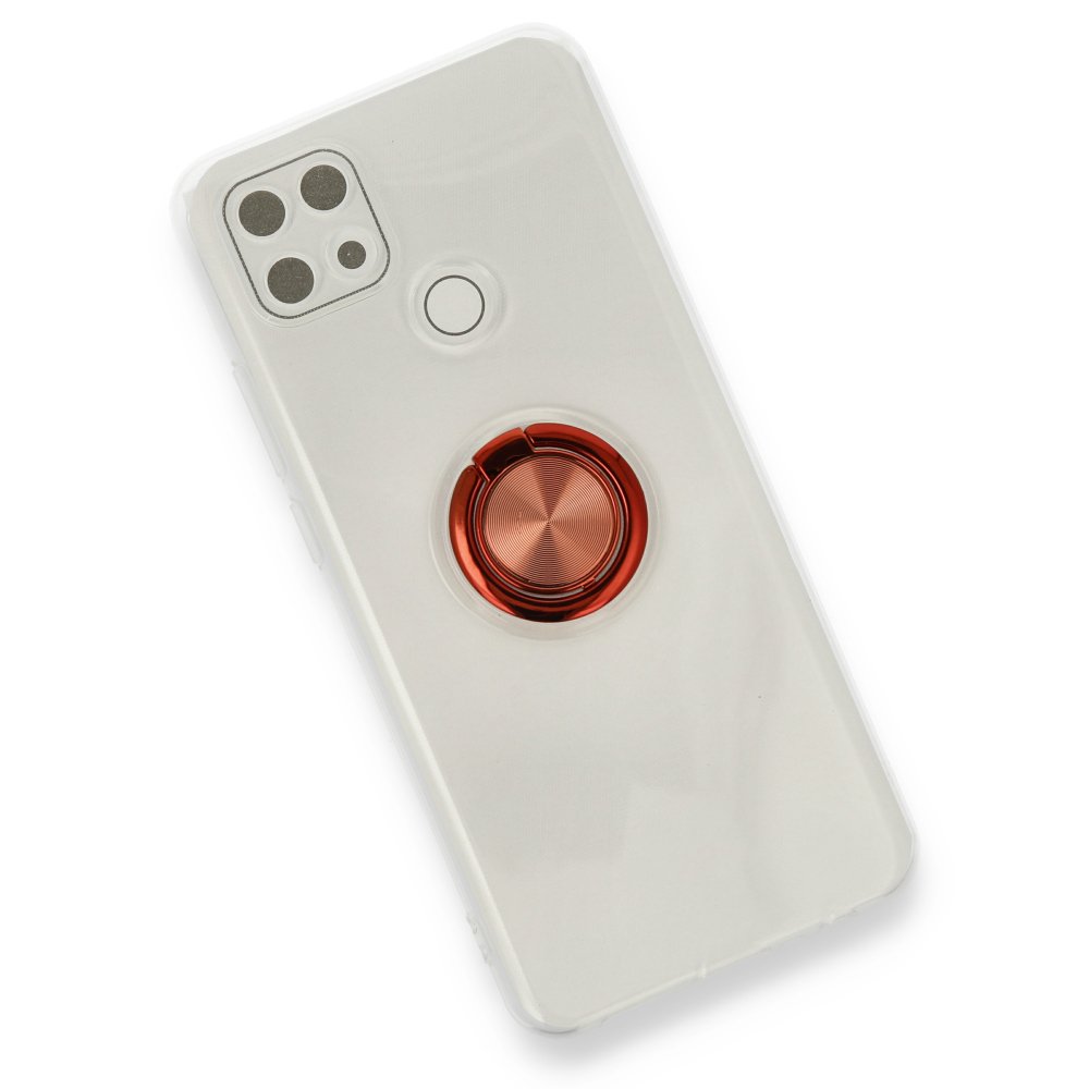Newface Oppo A15S Kılıf Gros Yüzüklü Silikon - Kırmızı