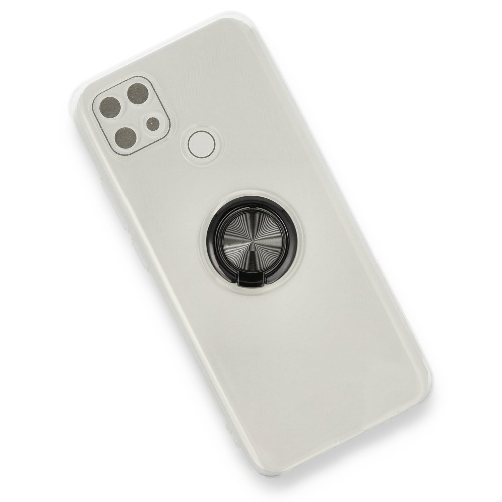 Newface Oppo A15S Kılıf Gros Yüzüklü Silikon - Siyah