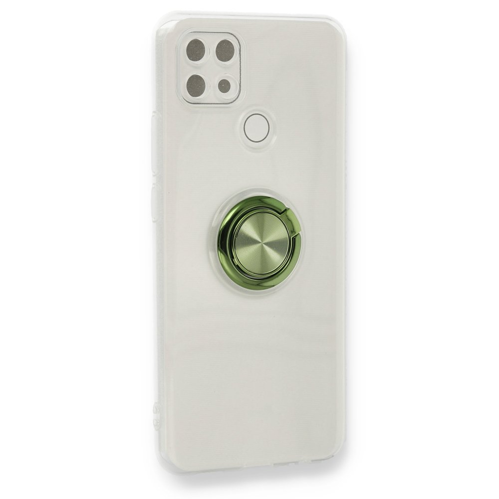 Newface Oppo A15 Kılıf Gros Yüzüklü Silikon - Yeşil