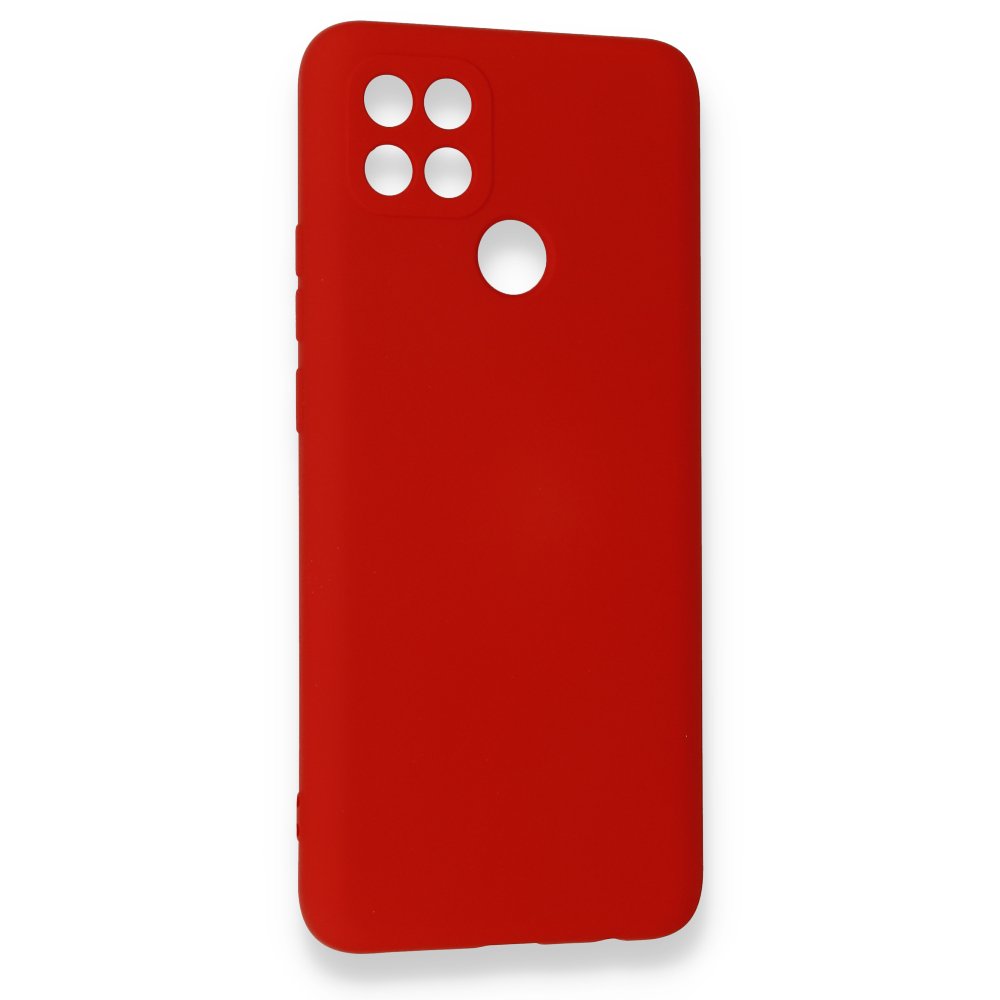 Newface Oppo A15S Kılıf Nano içi Kadife  Silikon - Kırmızı