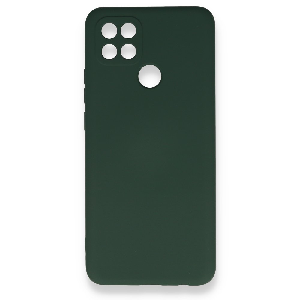 Newface Oppo A15S Kılıf Nano içi Kadife  Silikon - Koyu Yeşil