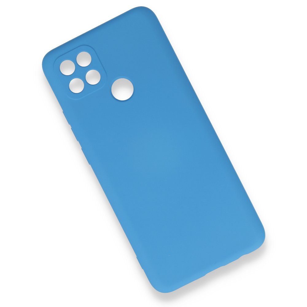 Newface Oppo A15S Kılıf Nano içi Kadife  Silikon - Mavi