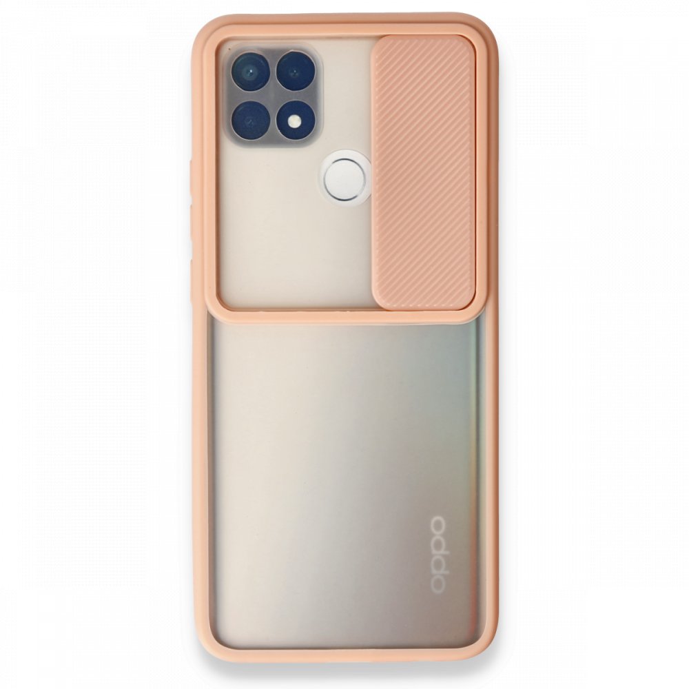 Newface Oppo A15 Kılıf Palm Buzlu Kamera Sürgülü Silikon - Pembe