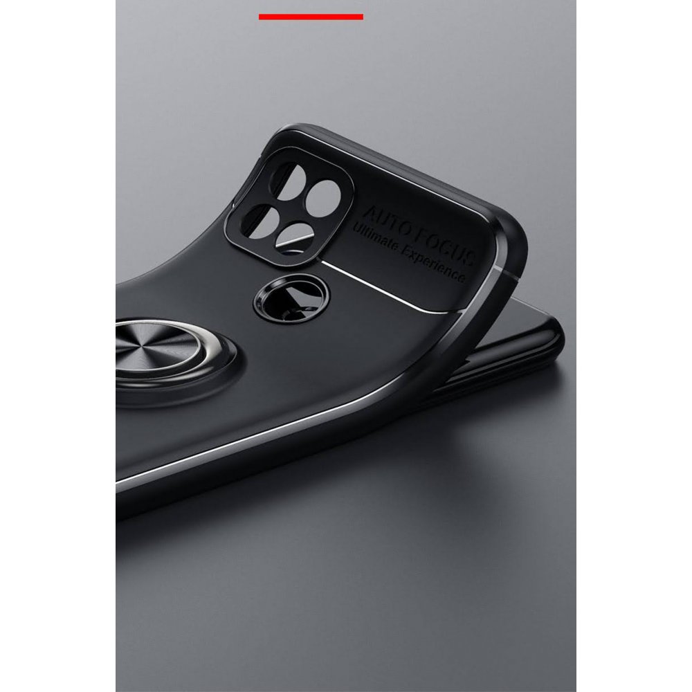 Newface Oppo A15S Kılıf Range Yüzüklü Silikon - Siyah