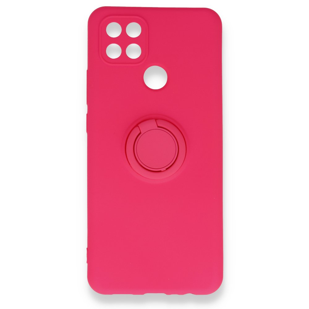 Newface Oppo A15 Kılıf Viktor Yüzüklü Silikon - Pembe