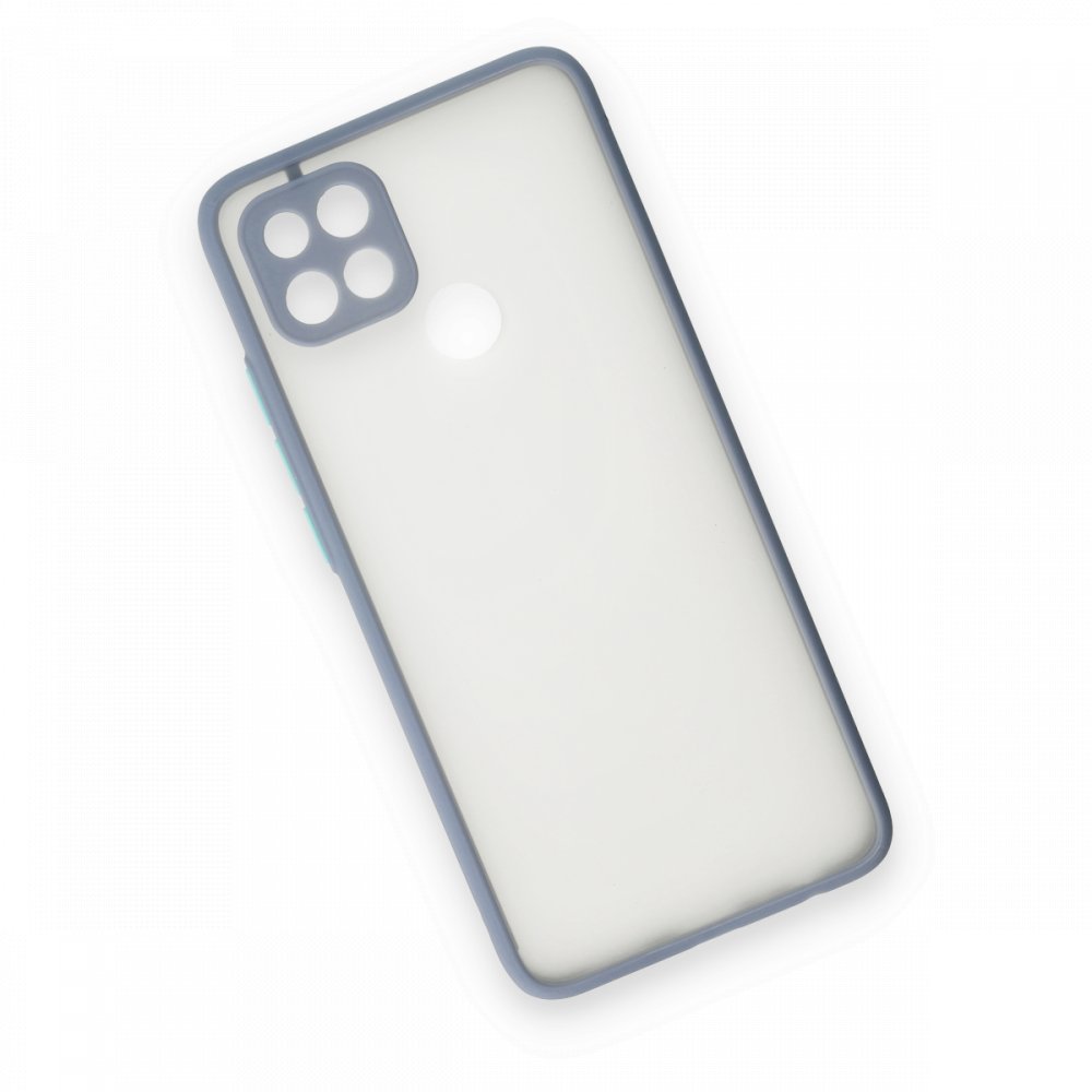 Newface Oppo A15S Kılıf Montreal Silikon Kapak - Gri