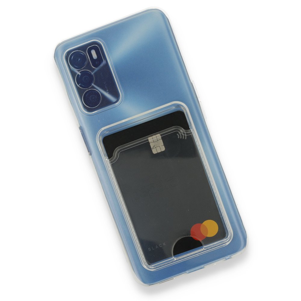 Newface Oppo A16 Kılıf Kart Şeffaf Silikon - Şeffaf