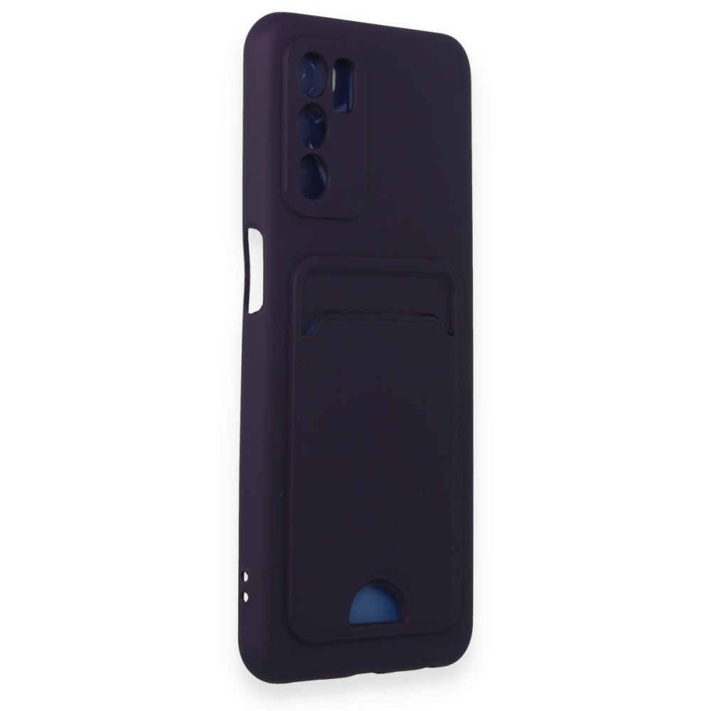 Newface Oppo A16 Kılıf Kelvin Kartvizitli Silikon - Derin Mor