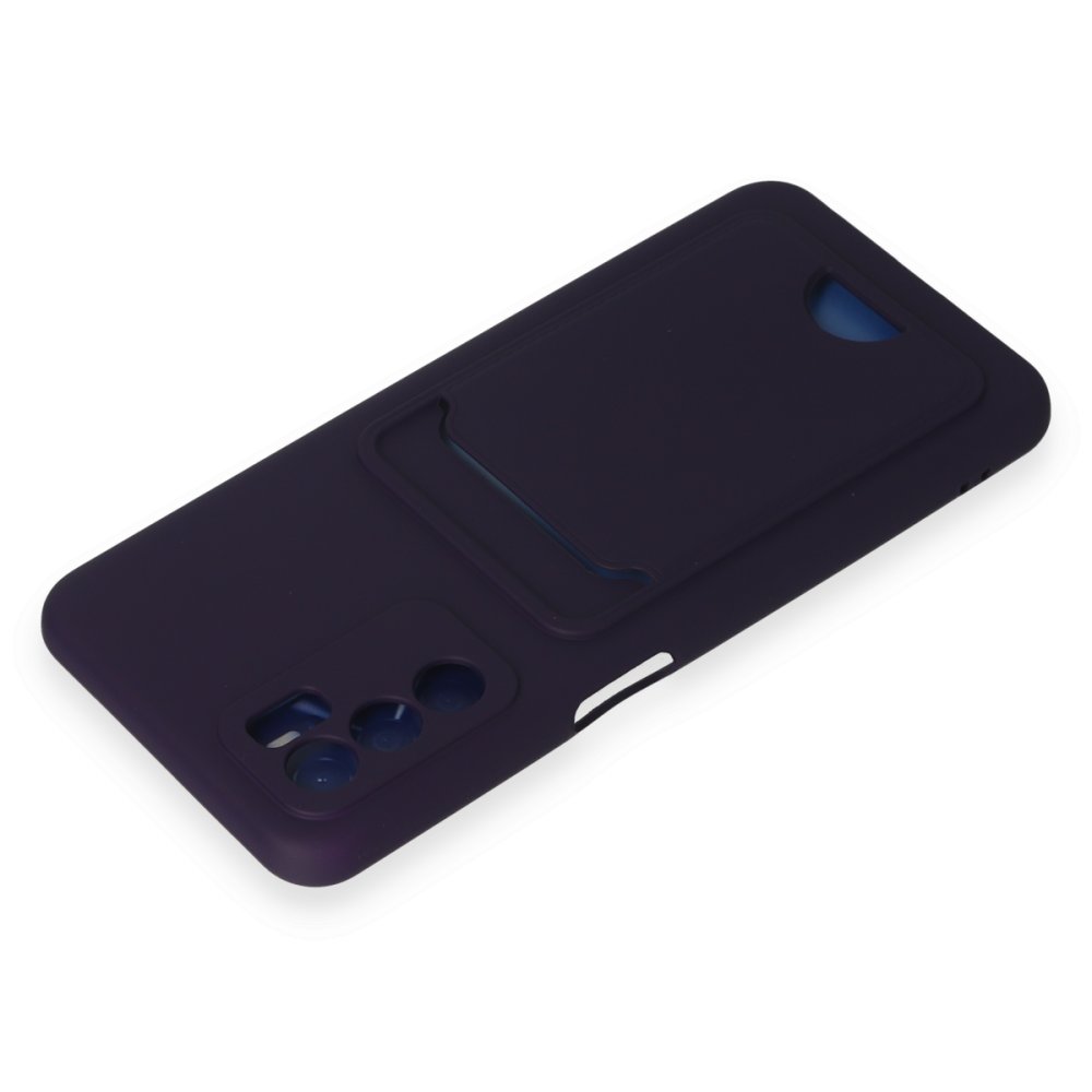 Newface Oppo A16 Kılıf Kelvin Kartvizitli Silikon - Derin Mor