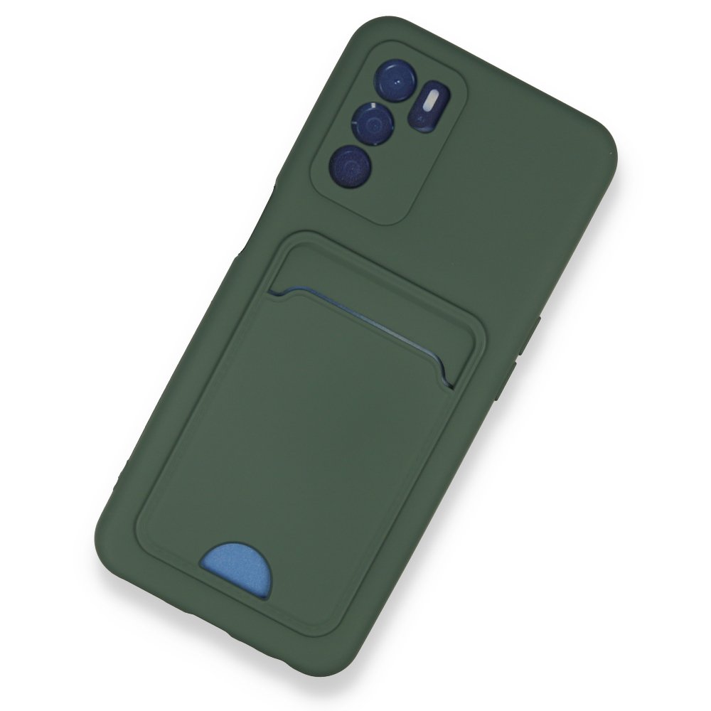 Newface Oppo A16 Kılıf Kelvin Kartvizitli Silikon - Koyu Yeşil