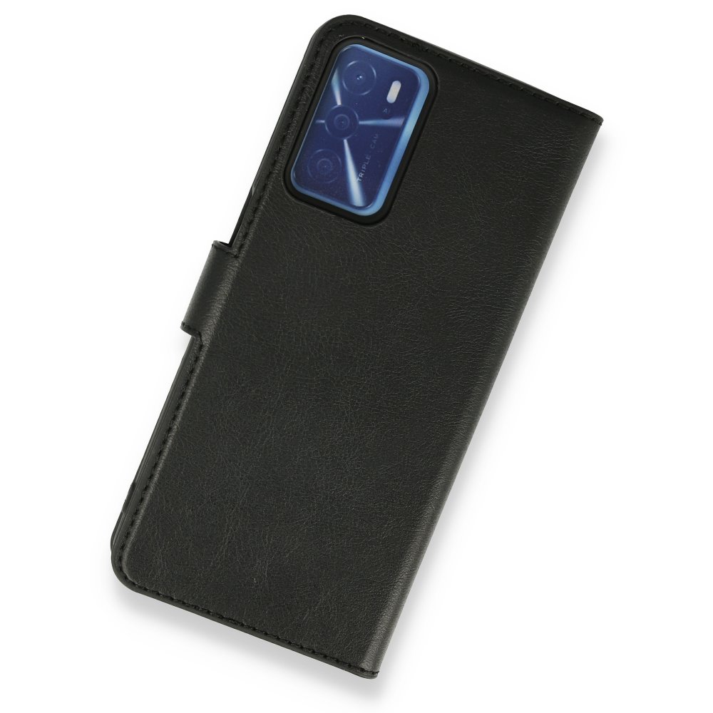 Newface Oppo A16 Kılıf Trend S Plus Kapaklı Kılıf - Siyah