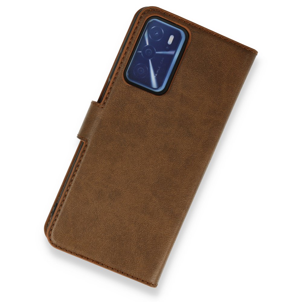 Newface Oppo A16 Kılıf Trend S Plus Kapaklı Kılıf - Taba