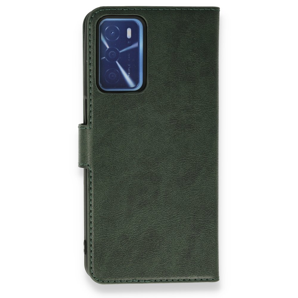 Newface Oppo A16 Kılıf Trend S Plus Kapaklı Kılıf - Yeşil