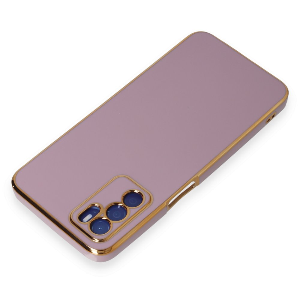 Newface Oppo A16 Kılıf Volet Silikon - Mor