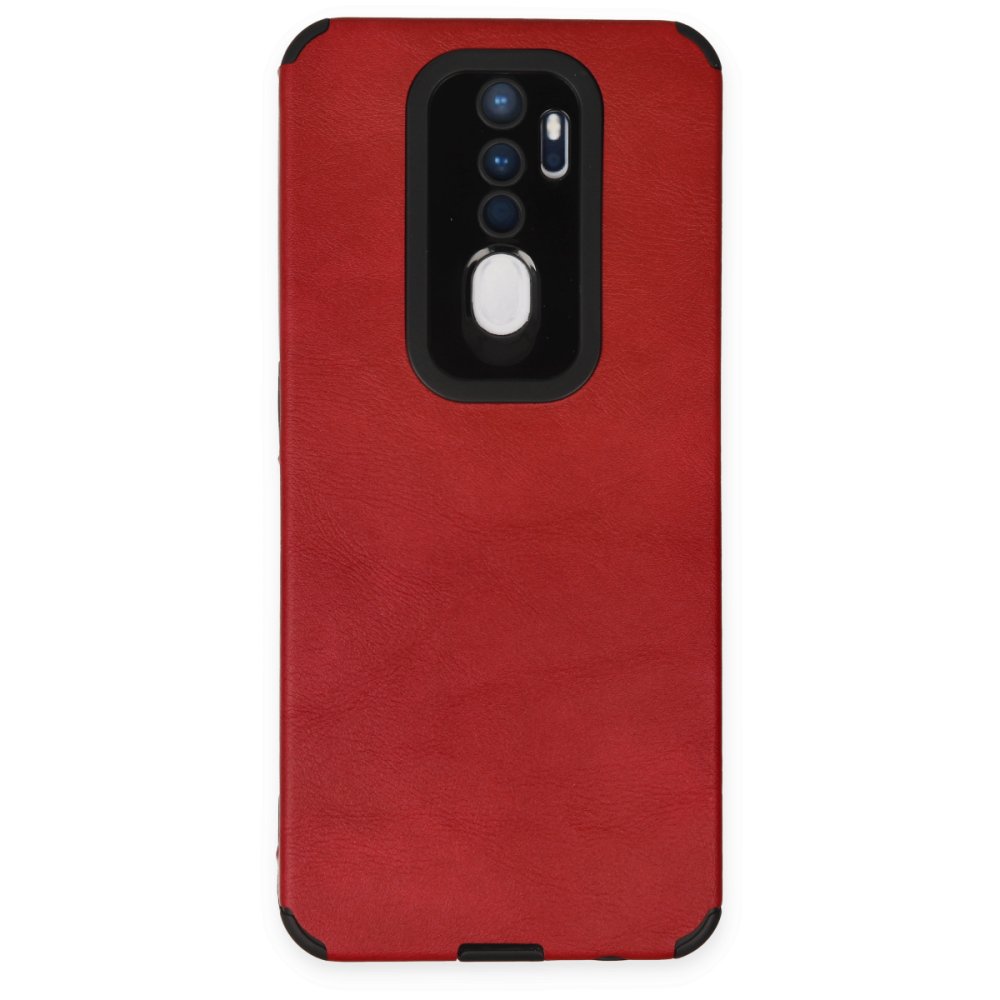 Newface Oppo A5 2020 Kılıf Loop Deri Silikon - Kırmızı