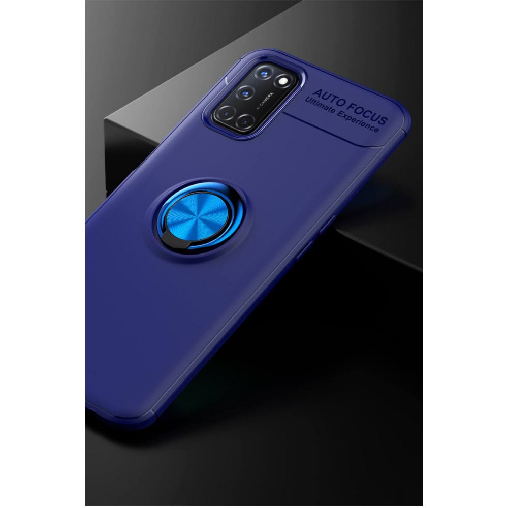 Newface Oppo A52 Kılıf Range Yüzüklü Silikon - Mavi