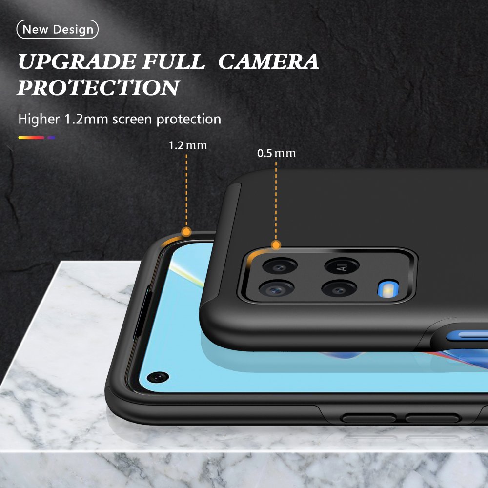 Newface Oppo A54 4G Kılıf Elit Yüzüklü Kapak - Siyah