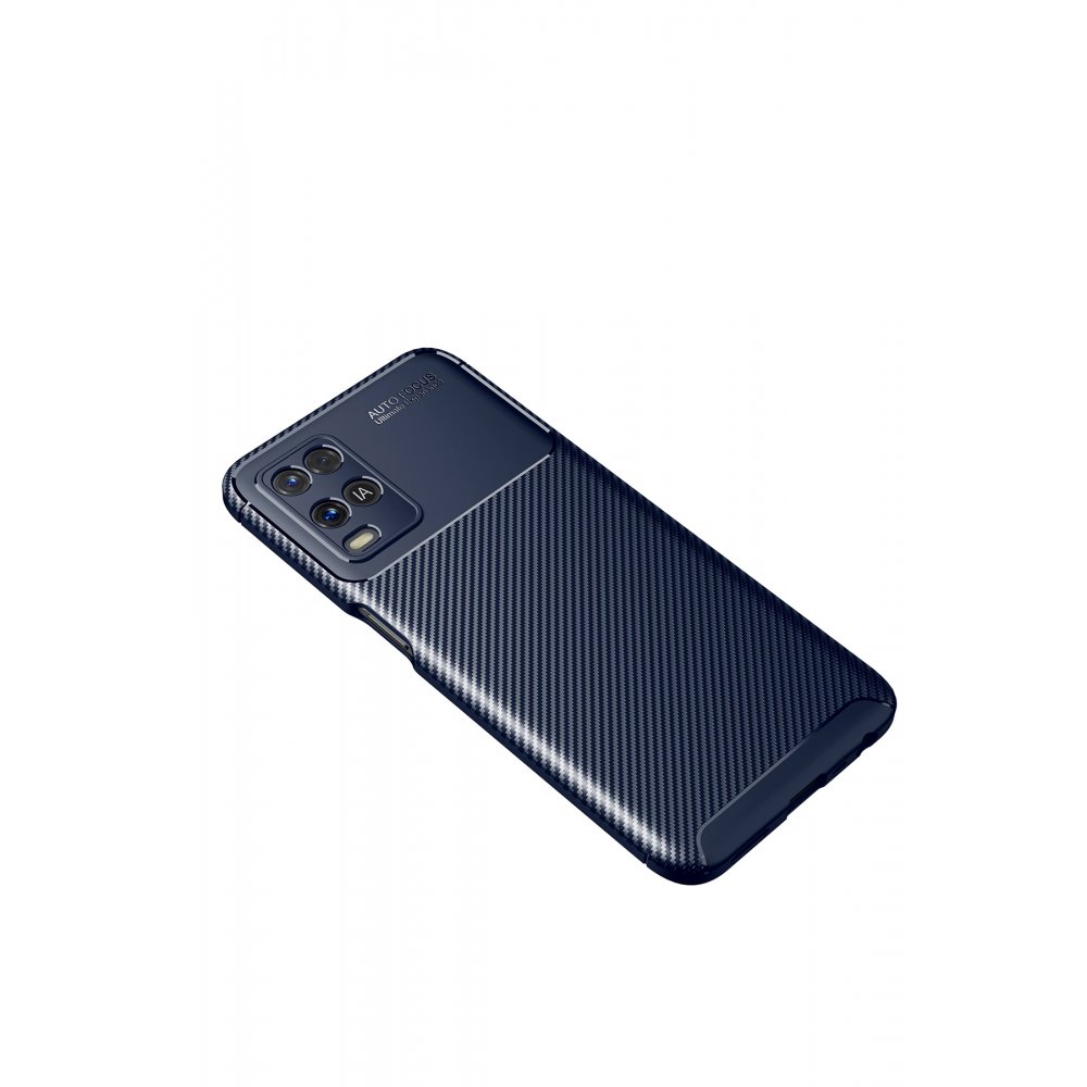 Newface Oppo A54 4G Kılıf Auto Focus Karbon Kapak - Lacivert