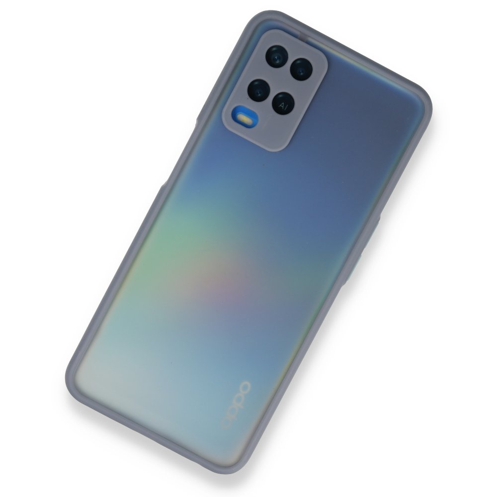 Newface Oppo A54 4G Kılıf Montreal Silikon Kapak - Gri