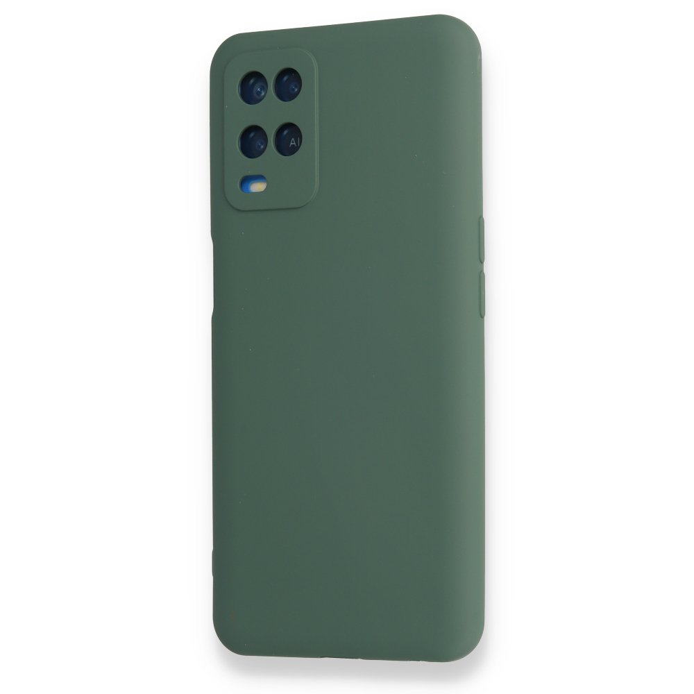 Newface Oppo A54 4G Kılıf Nano içi Kadife  Silikon - Koyu Yeşil