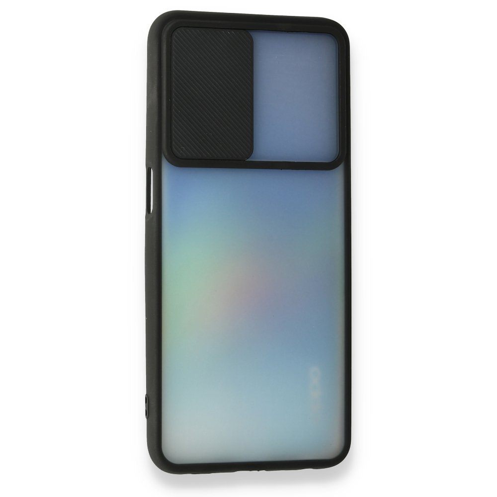 Newface Oppo A54 4G Kılıf Palm Buzlu Kamera Sürgülü Silikon - Siyah