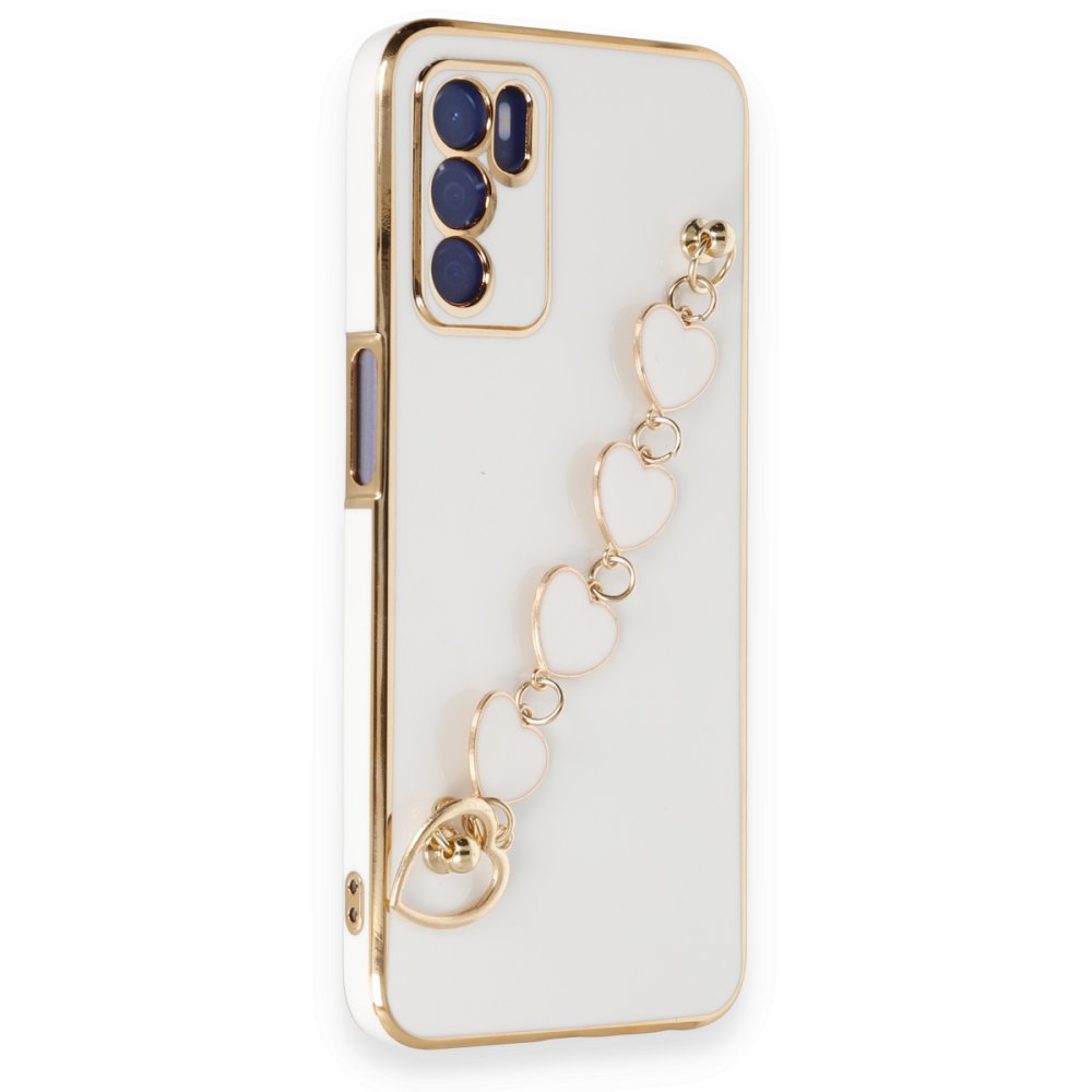 Newface Oppo A55 Kılıf Esila Silikon - Beyaz
