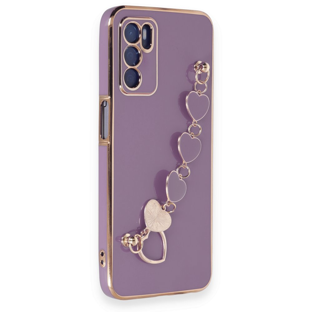 Newface Oppo A55 Kılıf Esila Silikon - Mor