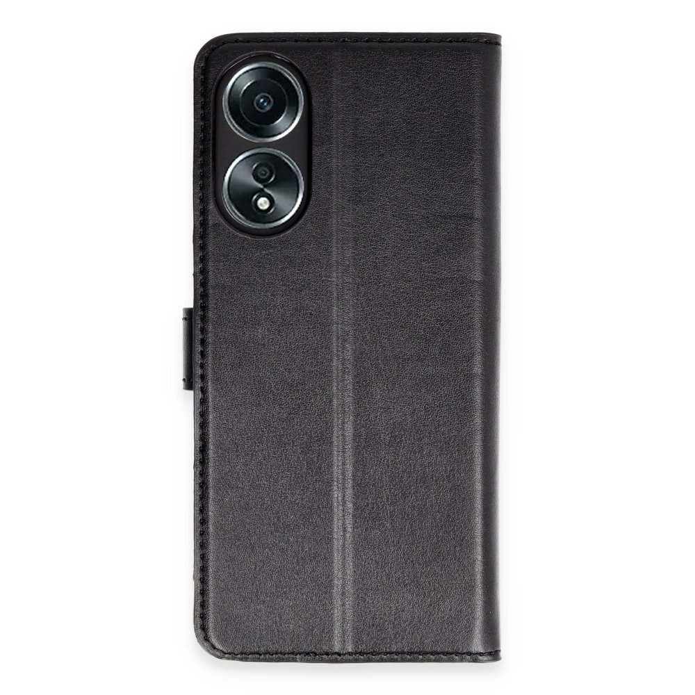 Newface Oppo A58 Kılıf Trend S Plus Kapaklı Kılıf - Siyah