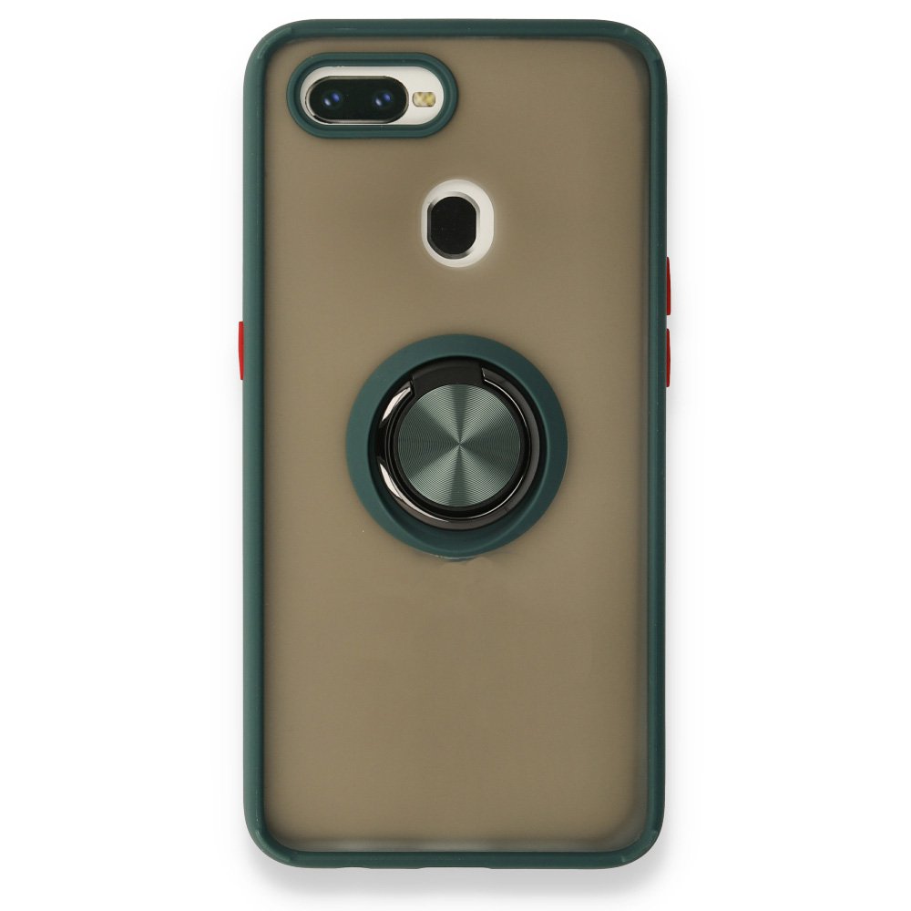 Newface Oppo A5S Kılıf Montreal Yüzüklü Silikon Kapak - Yeşil