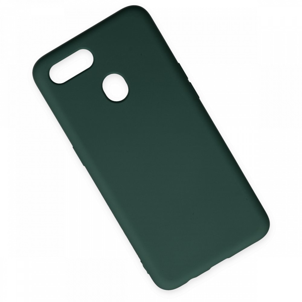 Newface Oppo A5S Kılıf Nano içi Kadife  Silikon - Koyu Yeşil