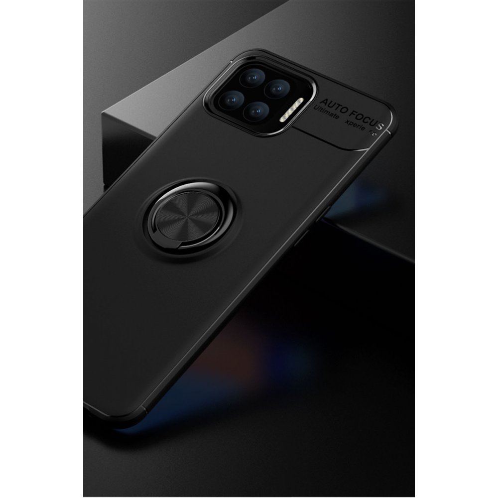 Newface Oppo A73 Kılıf Range Yüzüklü Silikon - Siyah