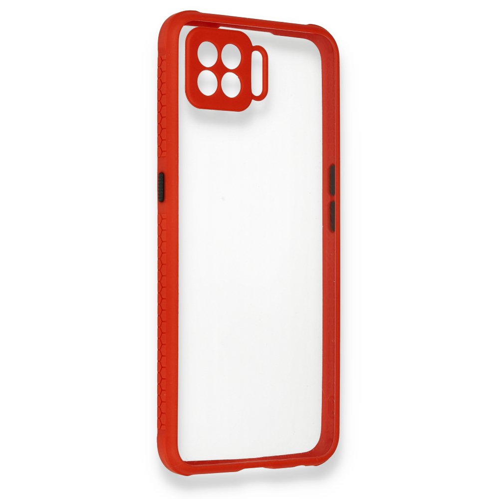 Newface Oppo A73 Kılıf Miami Şeffaf Silikon - Kırmızı