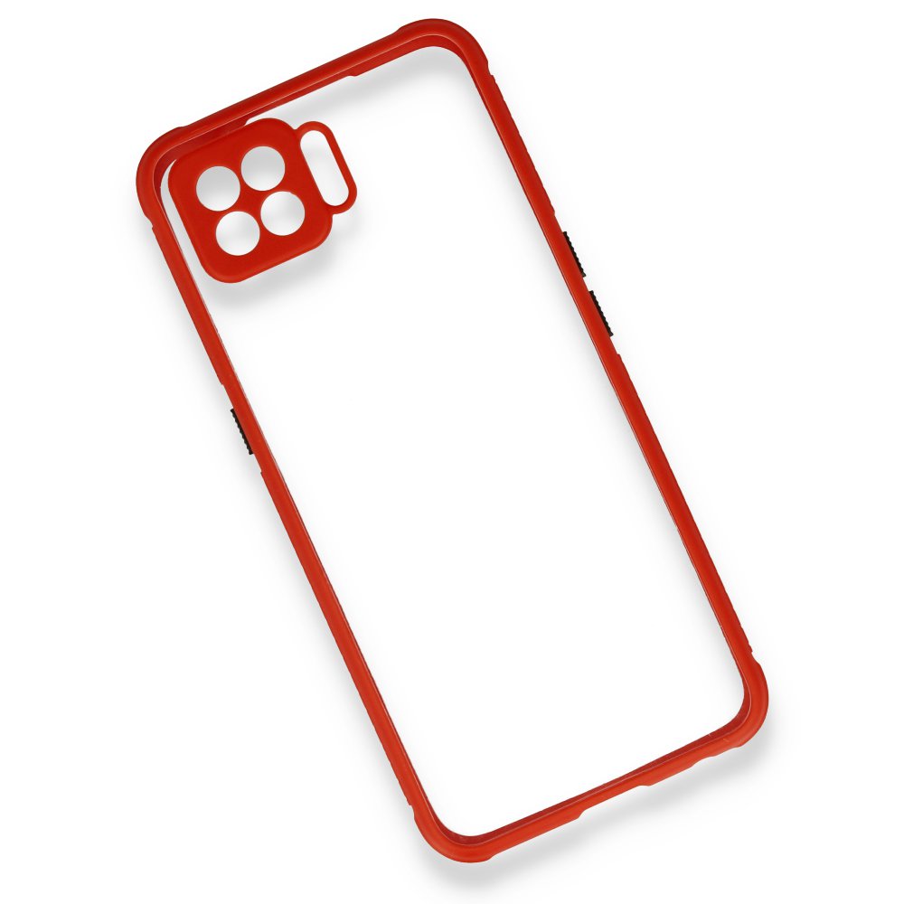 Newface Oppo A73 Kılıf Miami Şeffaf Silikon - Kırmızı