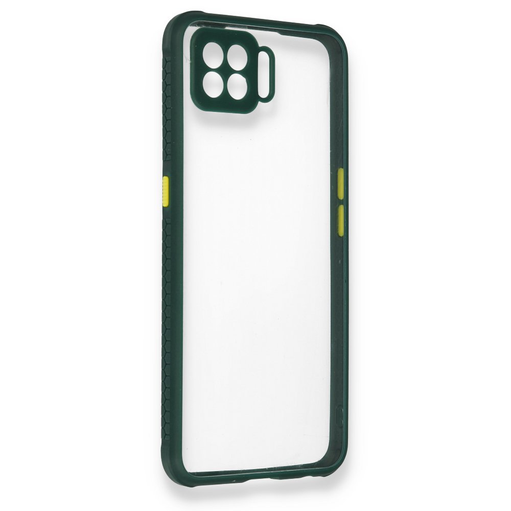 Newface Oppo A73 Kılıf Miami Şeffaf Silikon - Koyu Yeşil