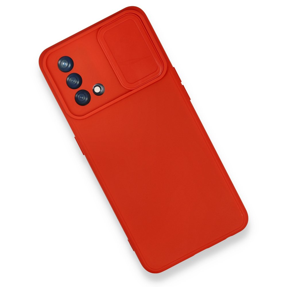Newface Oppo A74 4G Kılıf Color Lens Silikon - Kırmızı