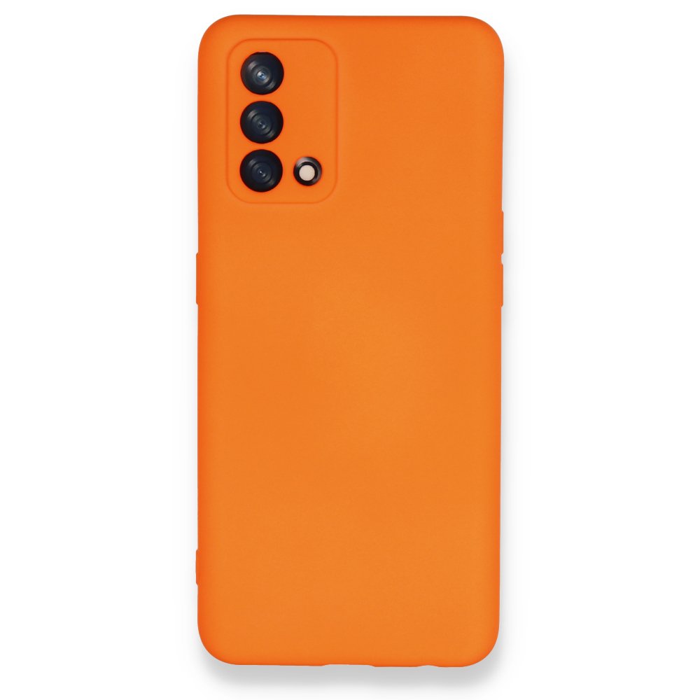 Newface Oppo A74 4G Kılıf Nano içi Kadife Silikon - Turuncu