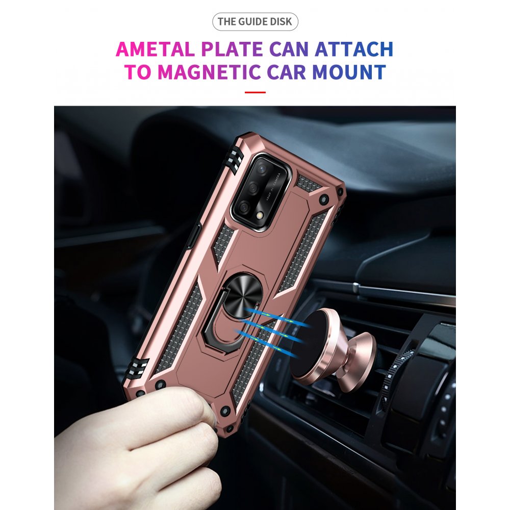 Newface Oppo A74 4G Kılıf Sofya Yüzüklü Silikon Kapak - Rose