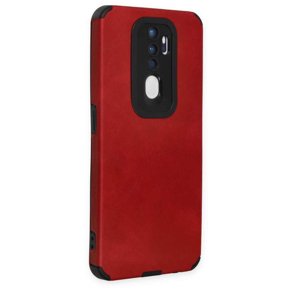 Newface Oppo A9 2020 Kılıf Loop Deri Silikon - Kırmızı
