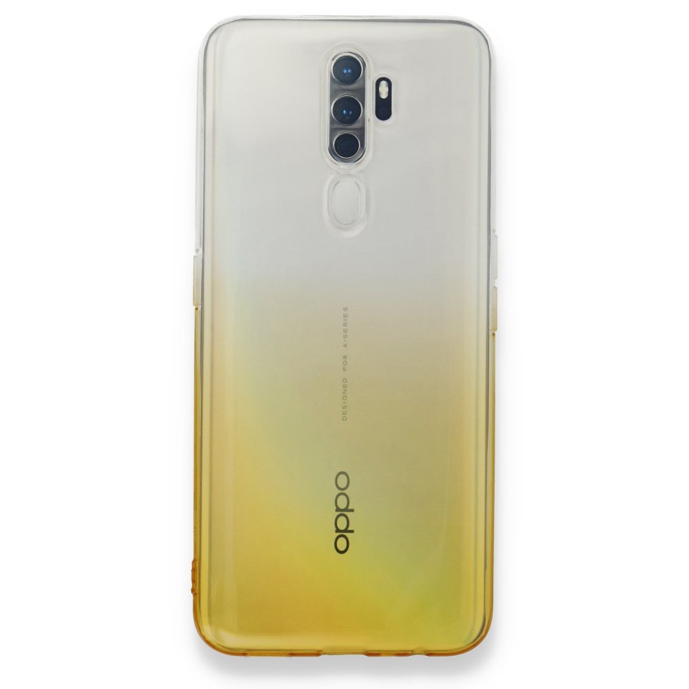 Newface Oppo A9 2020 Kılıf Lüx Çift Renkli Silikon - Sarı