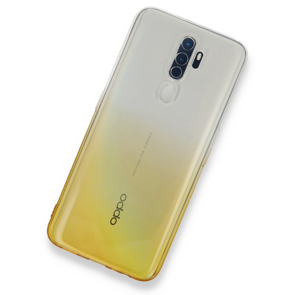 Newface Oppo A9 2020 Kılıf Lüx Çift Renkli Silikon - Sarı