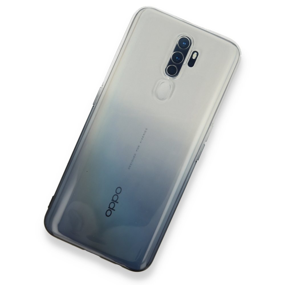 Newface Oppo A5 2020 Kılıf Lüx Çift Renkli Silikon - Siyah