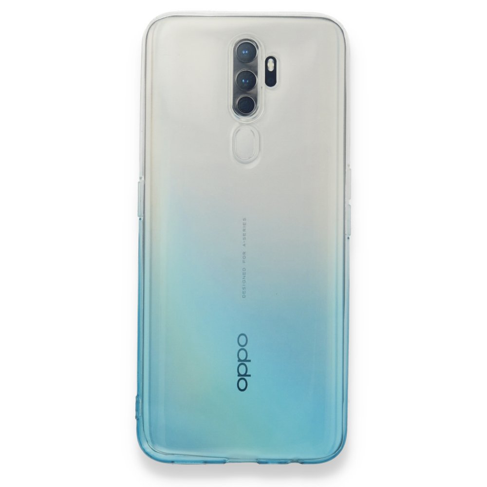 Newface Oppo A9 2020 Kılıf Lüx Çift Renkli Silikon - Turkuaz