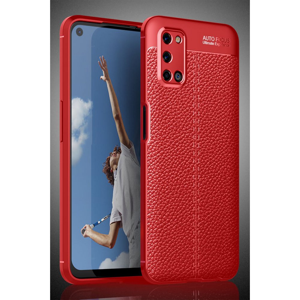 Newface Oppo A92 Kılıf Auto Focus Kapak - Kırmızı